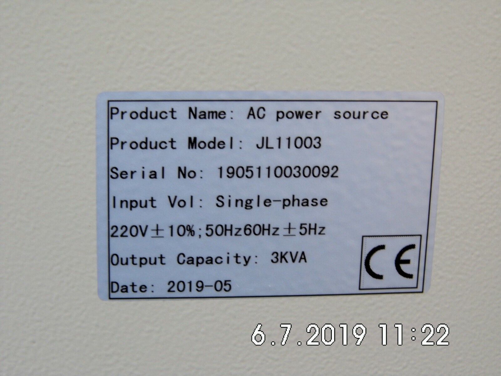 JL11003 3KVA single phase AC programmable power source JL11003 3KVA single phase AC programmable power source